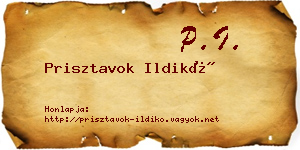Prisztavok Ildikó névjegykártya